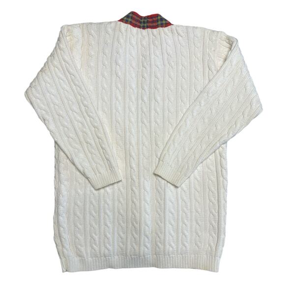 Adrienne Vittadini Sport Vintage Cream Cable Cardigan Sweater S - Picture 2 of 9